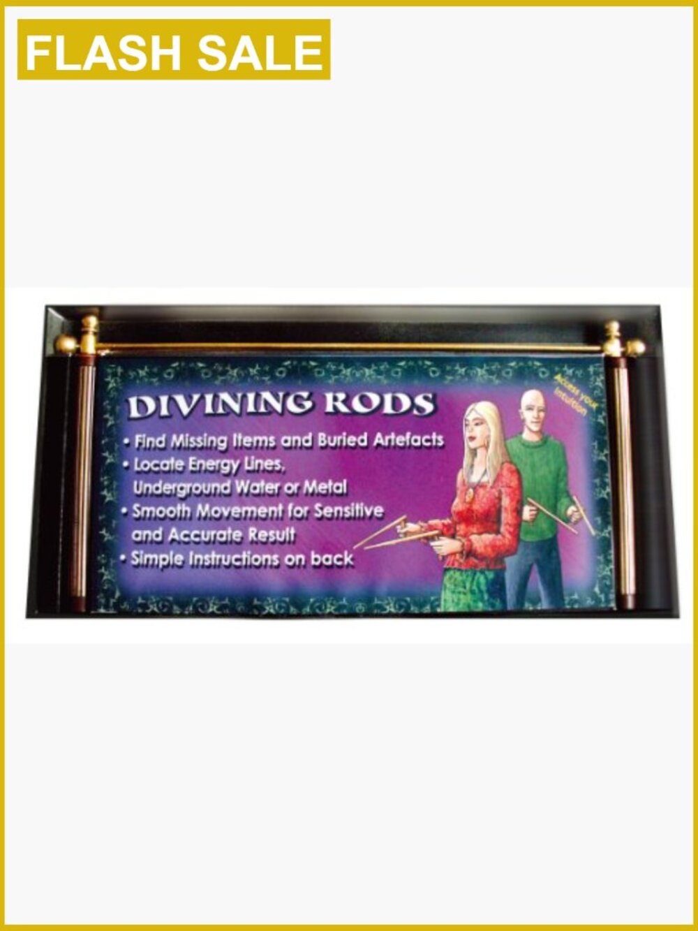 Dowsing Rods 12"x6" Metal High Quality Divining Rods - Picture 3 of 3